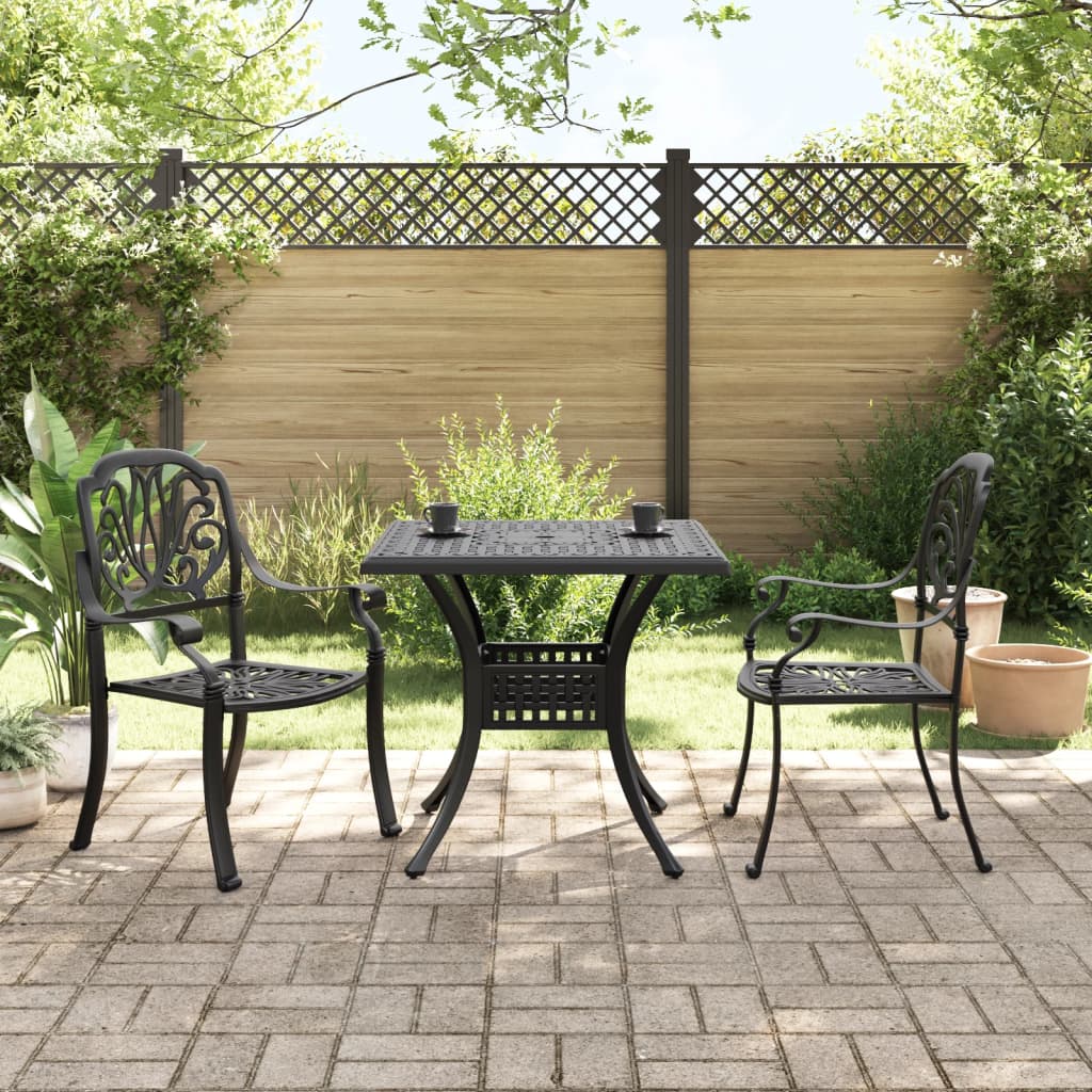 vidaXL Bistro Set | Black | Cast aluminium | Medium |  Durable  | Bistro Set