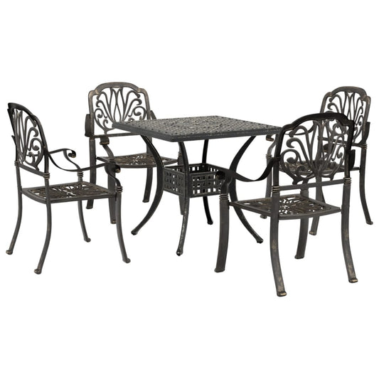 vidaXL Garden Dining Set | Bronze | Cast Aluminium | Durable | Garden Dining Set