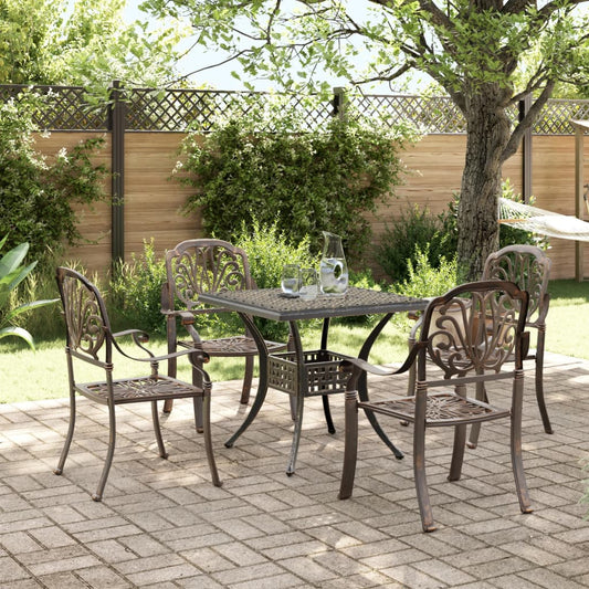 vidaXL Garden Dining Set | Bronze | Cast Aluminium | Durable | Garden Dining Set