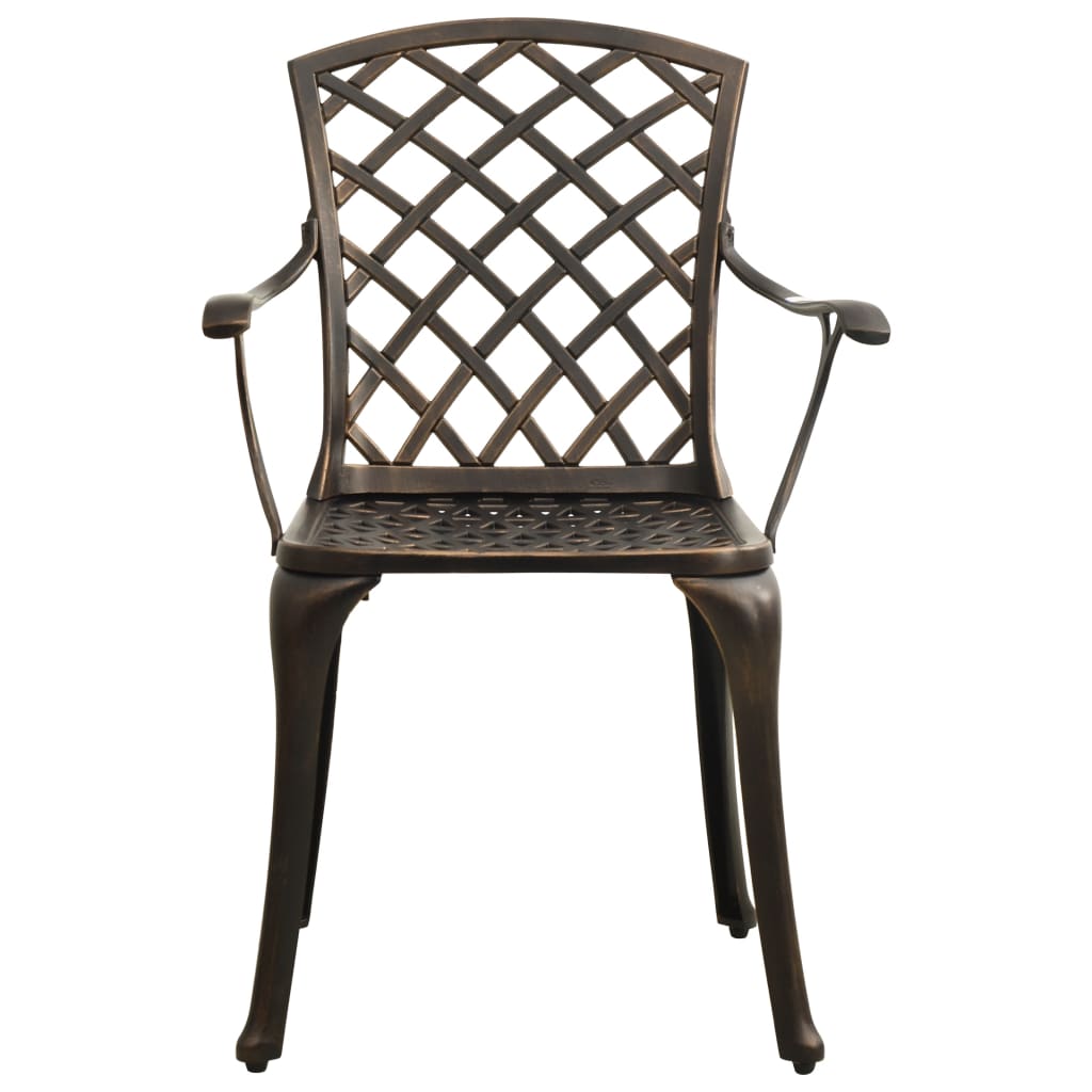 vidaXL 3 Piece Bistro Set Bronze Cast Aluminium