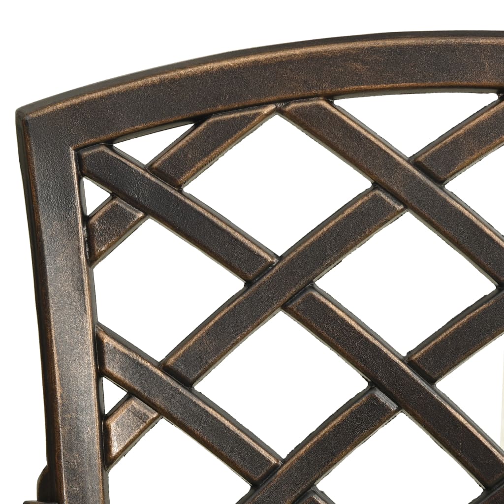 vidaXL 3 Piece Bistro Set Bronze Cast Aluminium