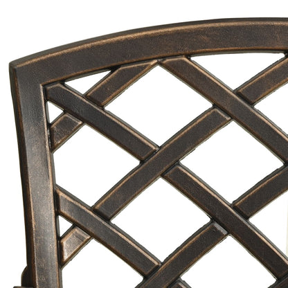 vidaXL 3 Piece Bistro Set Bronze Cast Aluminium