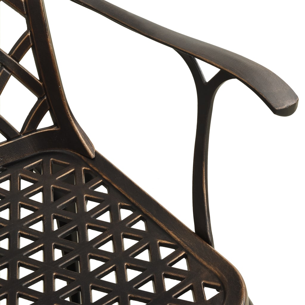 vidaXL 3 Piece Bistro Set Bronze Cast Aluminium