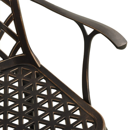 vidaXL 3 Piece Bistro Set Bronze Cast Aluminium