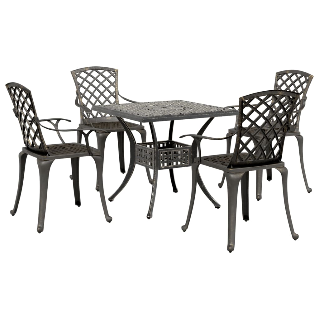 vidaXL 5 Piece Garden Dining Set Bronze Cast Aluminium