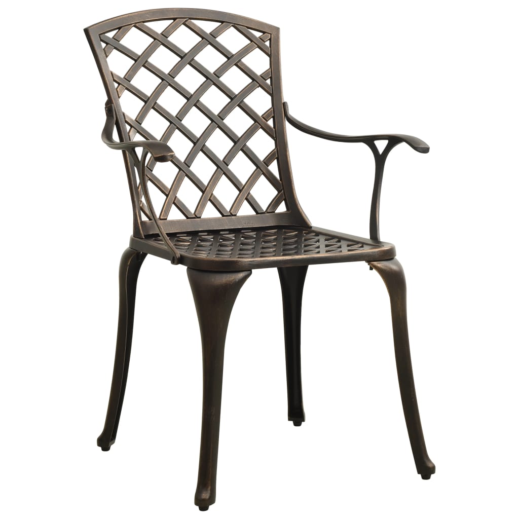 vidaXL 5 Piece Garden Dining Set Bronze Cast Aluminium