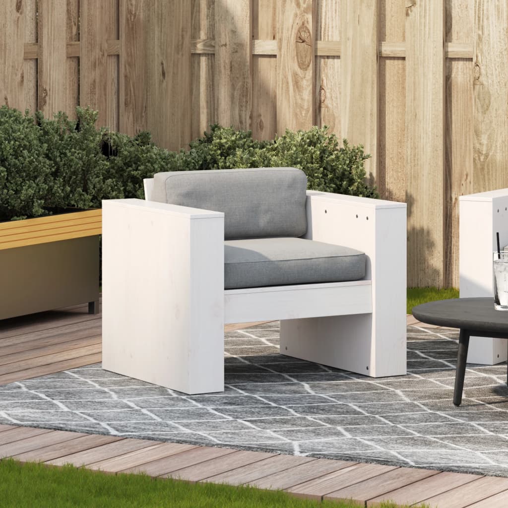 vidaXL Garden Sofa | White | Solid Pine Wood | Medium | Durable | Garden Sofa