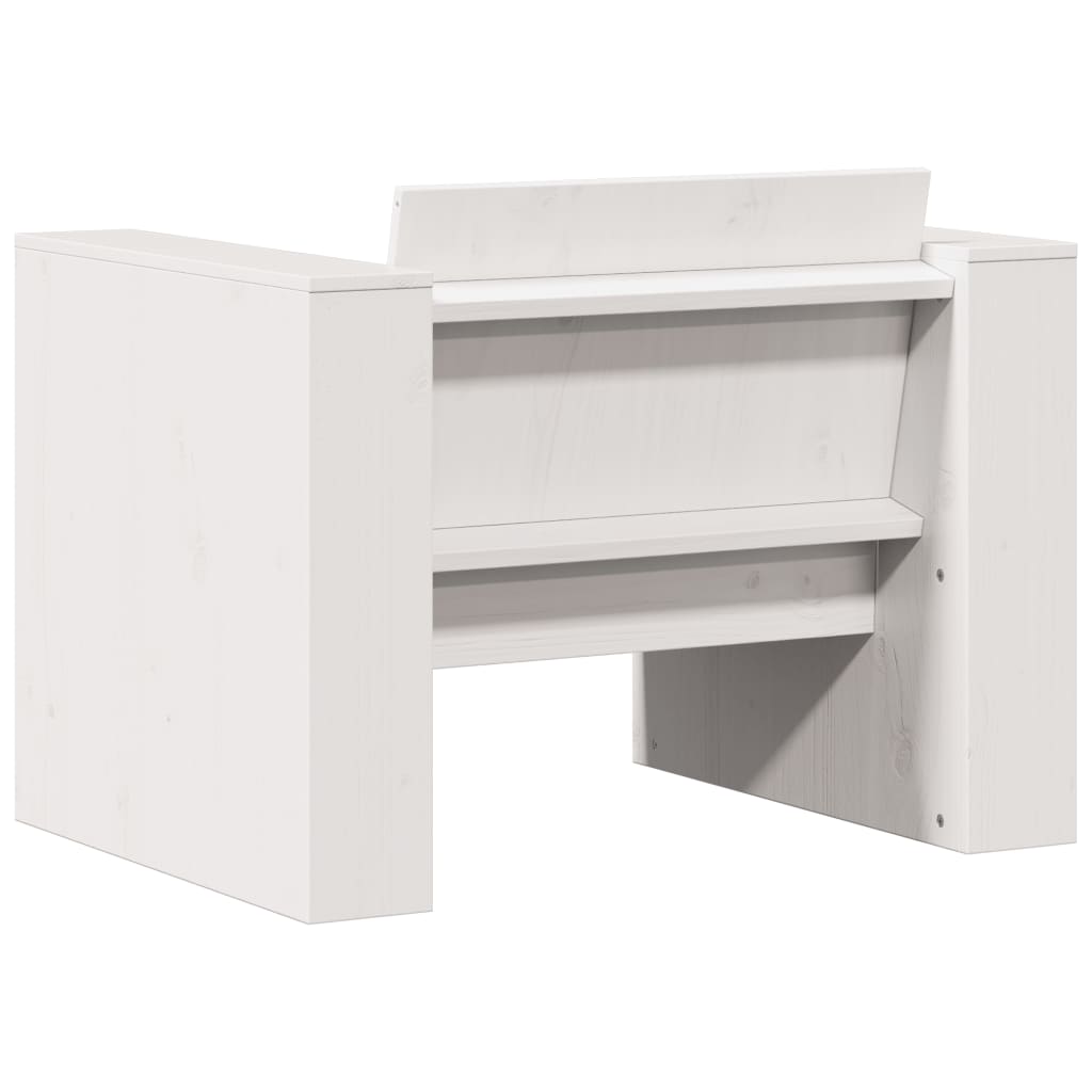 vidaXL Garden Sofa | White | Solid Pine Wood | Medium | Durable | Garden Sofa