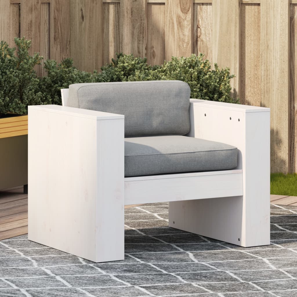 vidaXL Garden Sofa | White | Solid Pine Wood | Medium | Durable | Garden Sofa