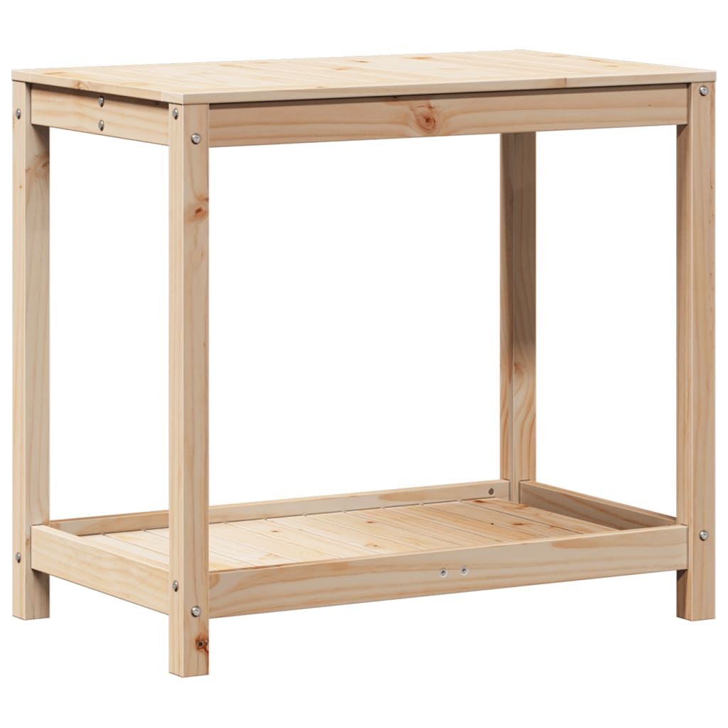 vidaXL Potting Table with Shelf 82,5x50x75 cm Solid Wood Pine