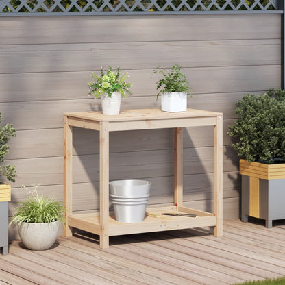 vidaXL Potting Table with Shelf 82,5x50x75 cm Solid Wood Pine