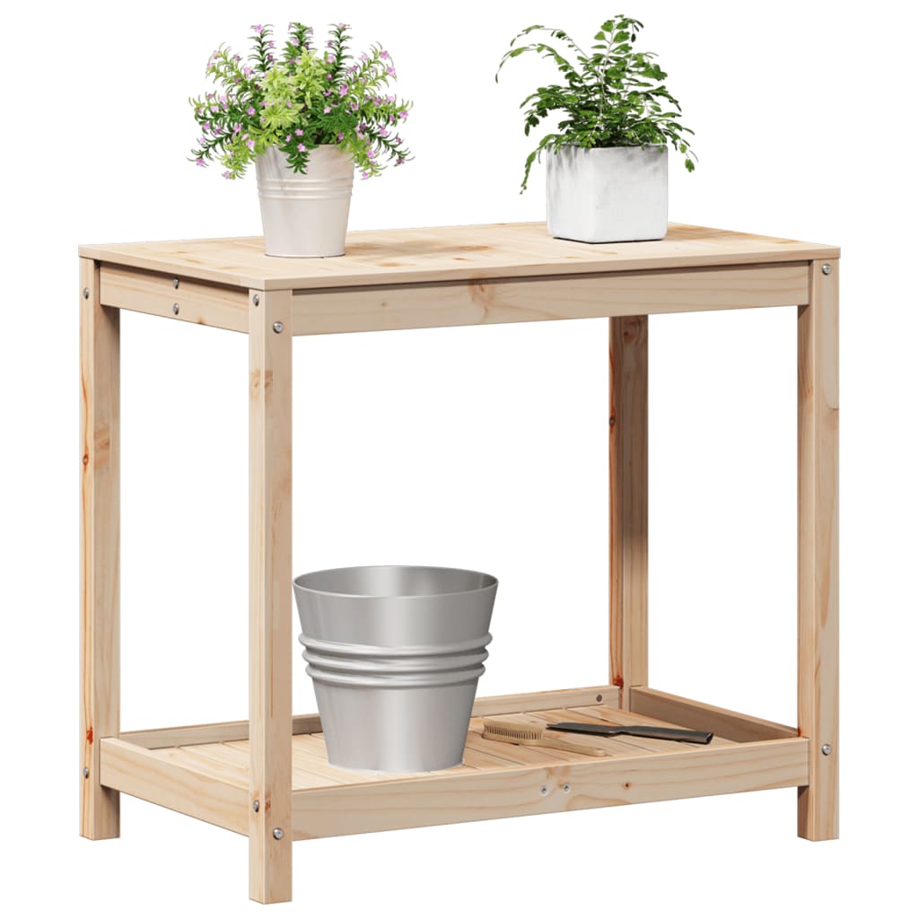 vidaXL Potting Table with Shelf 82,5x50x75 cm Solid Wood Pine
