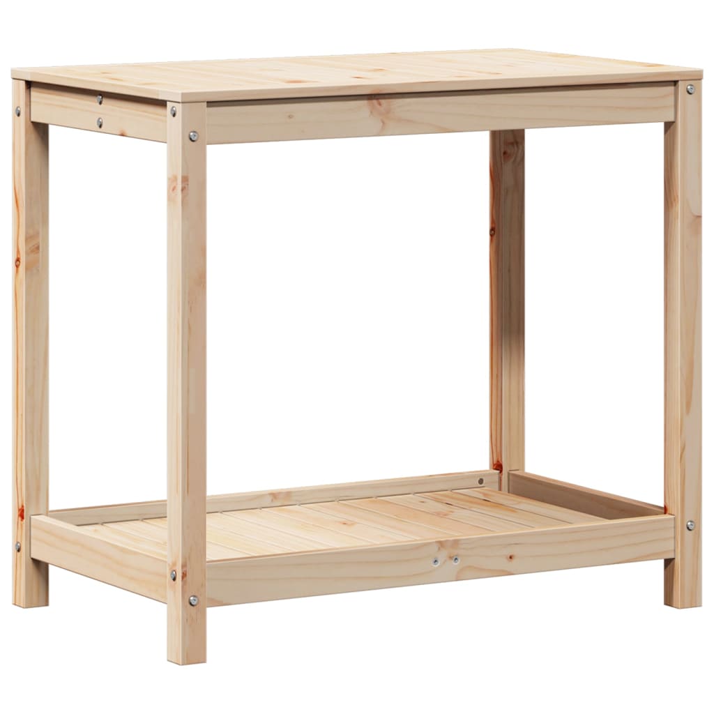 vidaXL Potting Table with Shelf 82,5x50x75 cm Solid Wood Pine