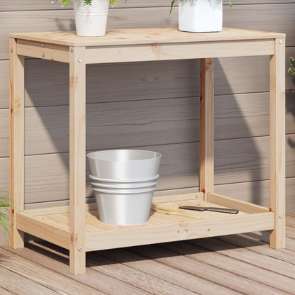 vidaXL Potting Table with Shelf 82,5x50x75 cm Solid Wood Pine