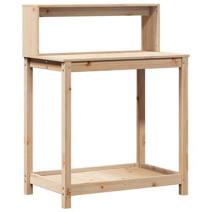 vidaXL Potting Table with Shelves 82,5x50x109,5 cm Solid Wood Pine