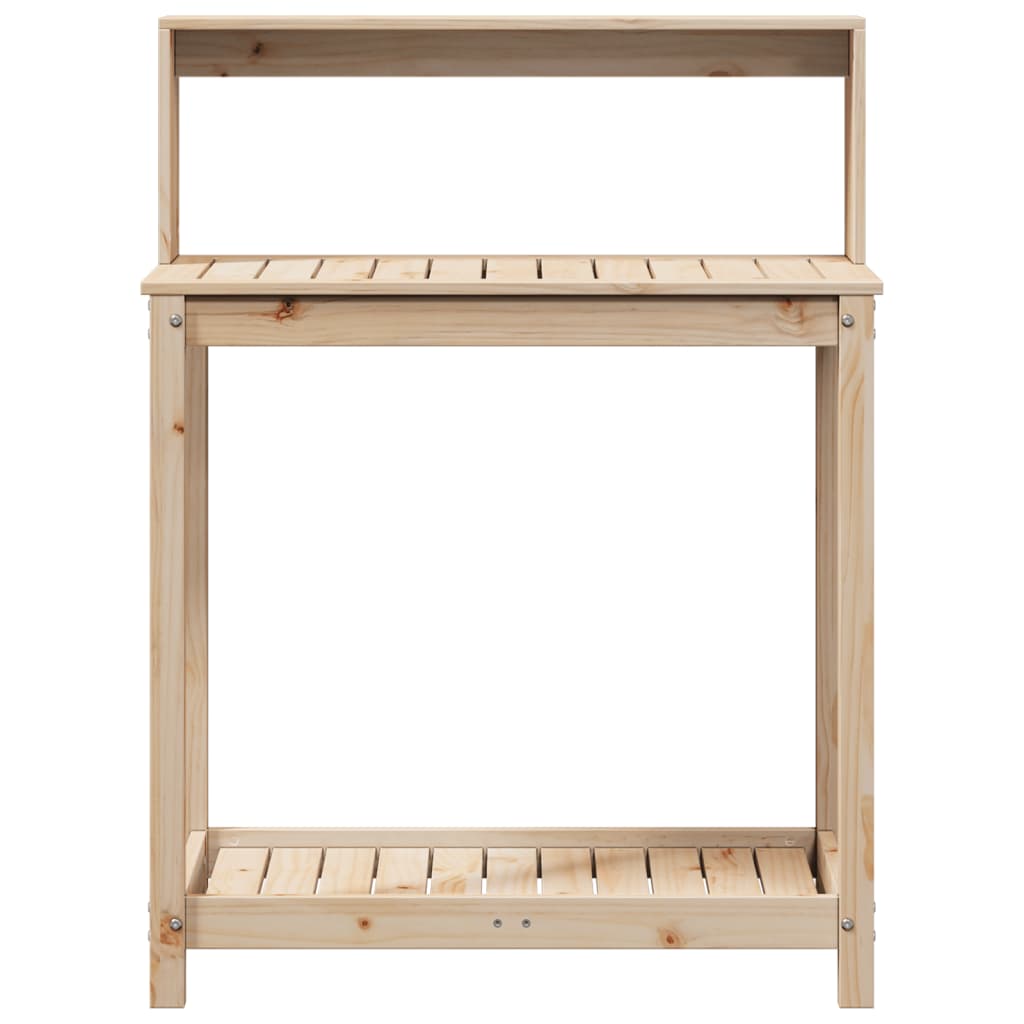 vidaXL Potting Table with Shelves 82,5x50x109,5 cm Solid Wood Pine