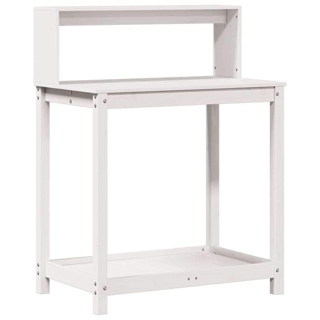 vidaXL Potting Table with Shelves White 82.5x50x109.5 cm
