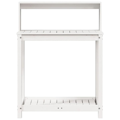 vidaXL Potting Table with Shelves White 82.5x50x109.5 cm Solid Wood Pine