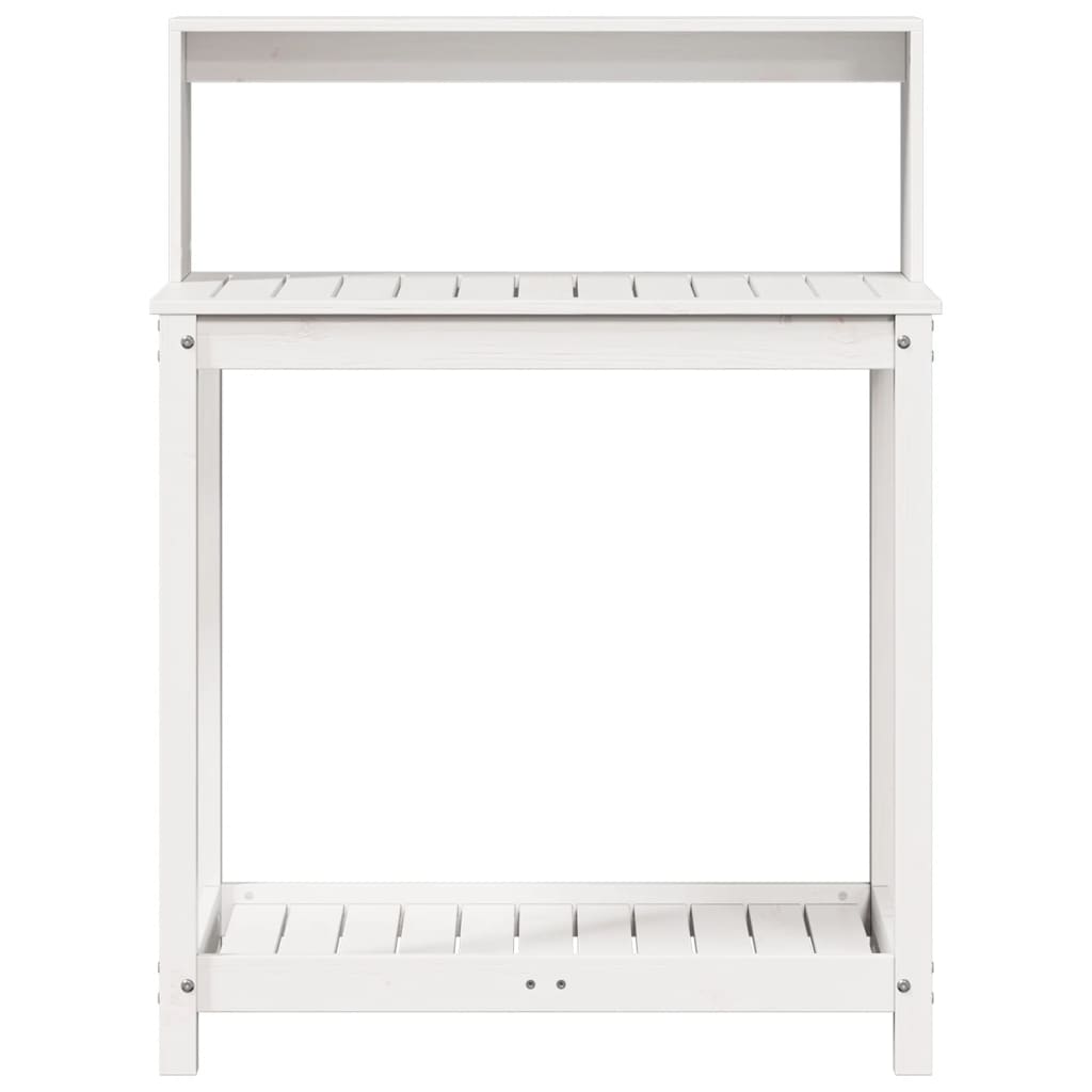 vidaXL Potting Table with Shelves White 82.5x50x109.5 cm