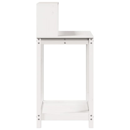 vidaXL Potting Table with Shelves White 82.5x50x109.5 cm Solid Wood Pine