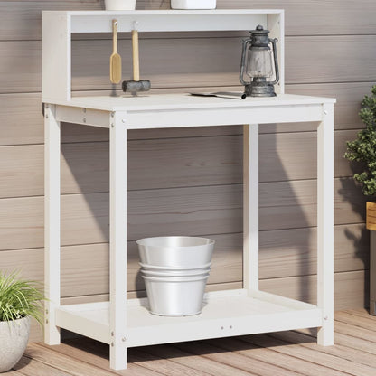vidaXL Potting Table with Shelves White 82.5x50x109.5 cm