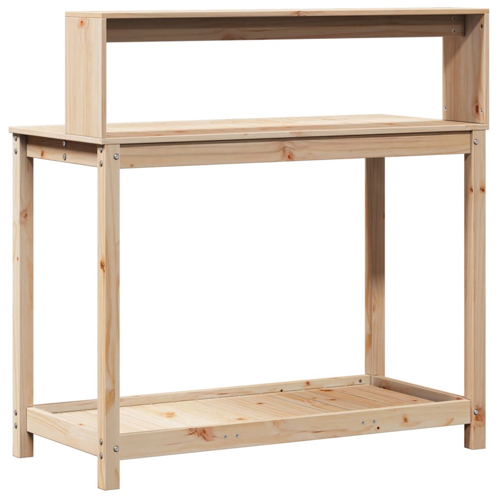 vidaXL Potting Table with Shelves 108x50x109,5 cm Solid Wood Pine