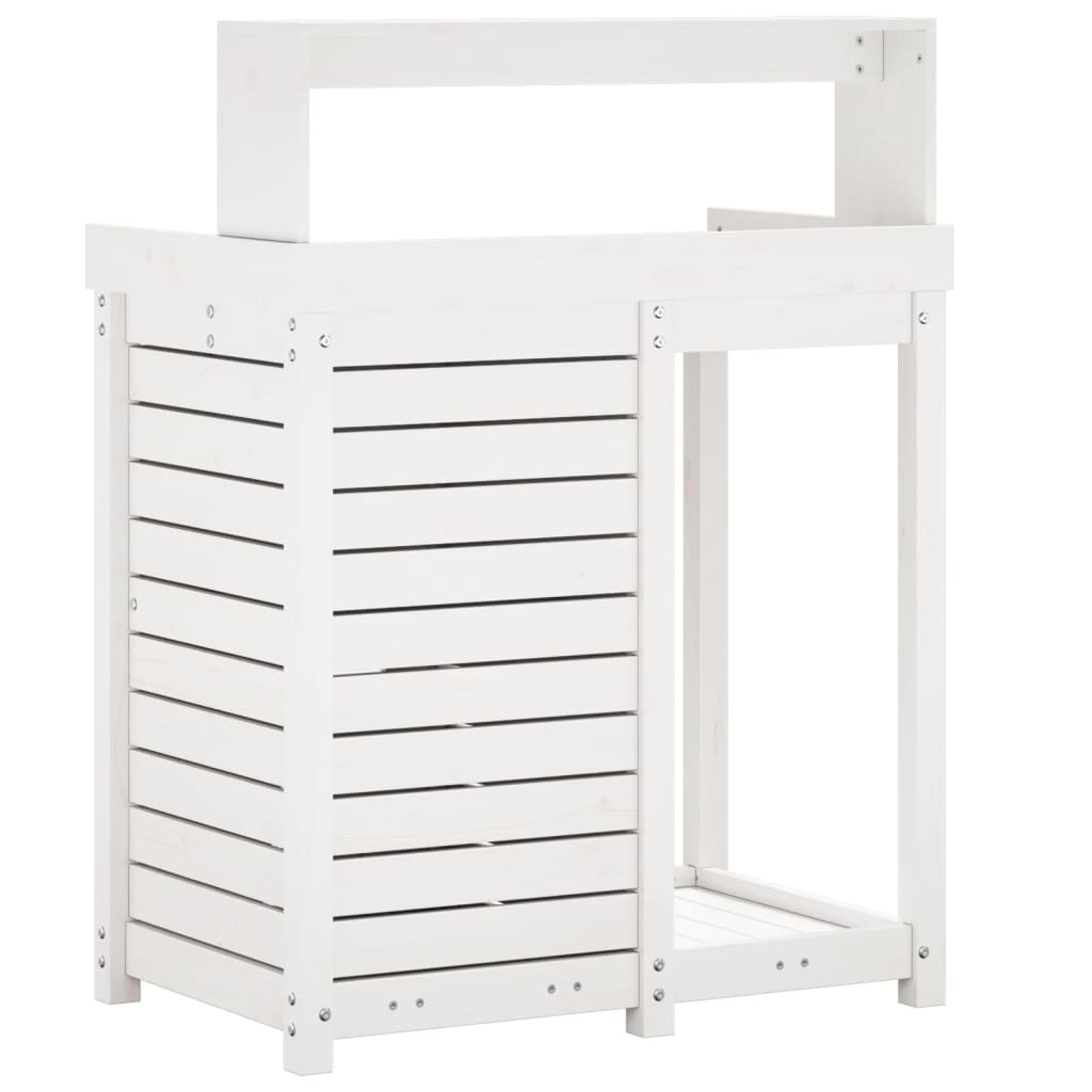 vidaXL Potting Table with Shelves White 82.5x50x109.5 cm