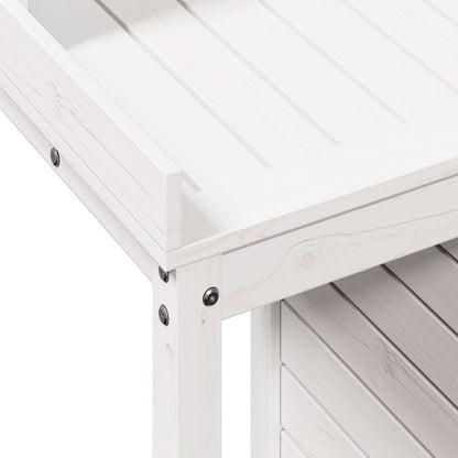 vidaXL Potting Table with Shelves White 82.5x50x109.5 cm