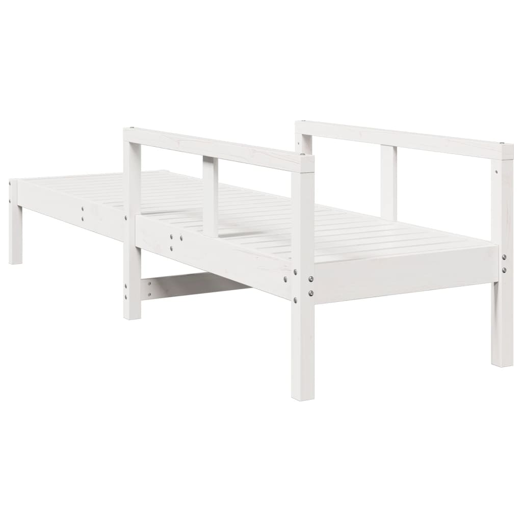 vidaXL Sun Lounger White 199.5x62x55 cm Solid Wood Pine