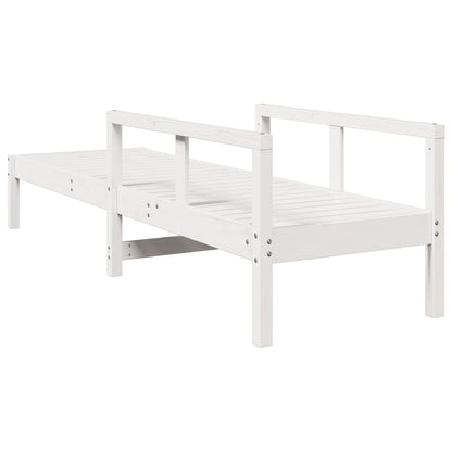 vidaXL Sun Lounger White 199.5x62x55 cm Solid Wood Pine