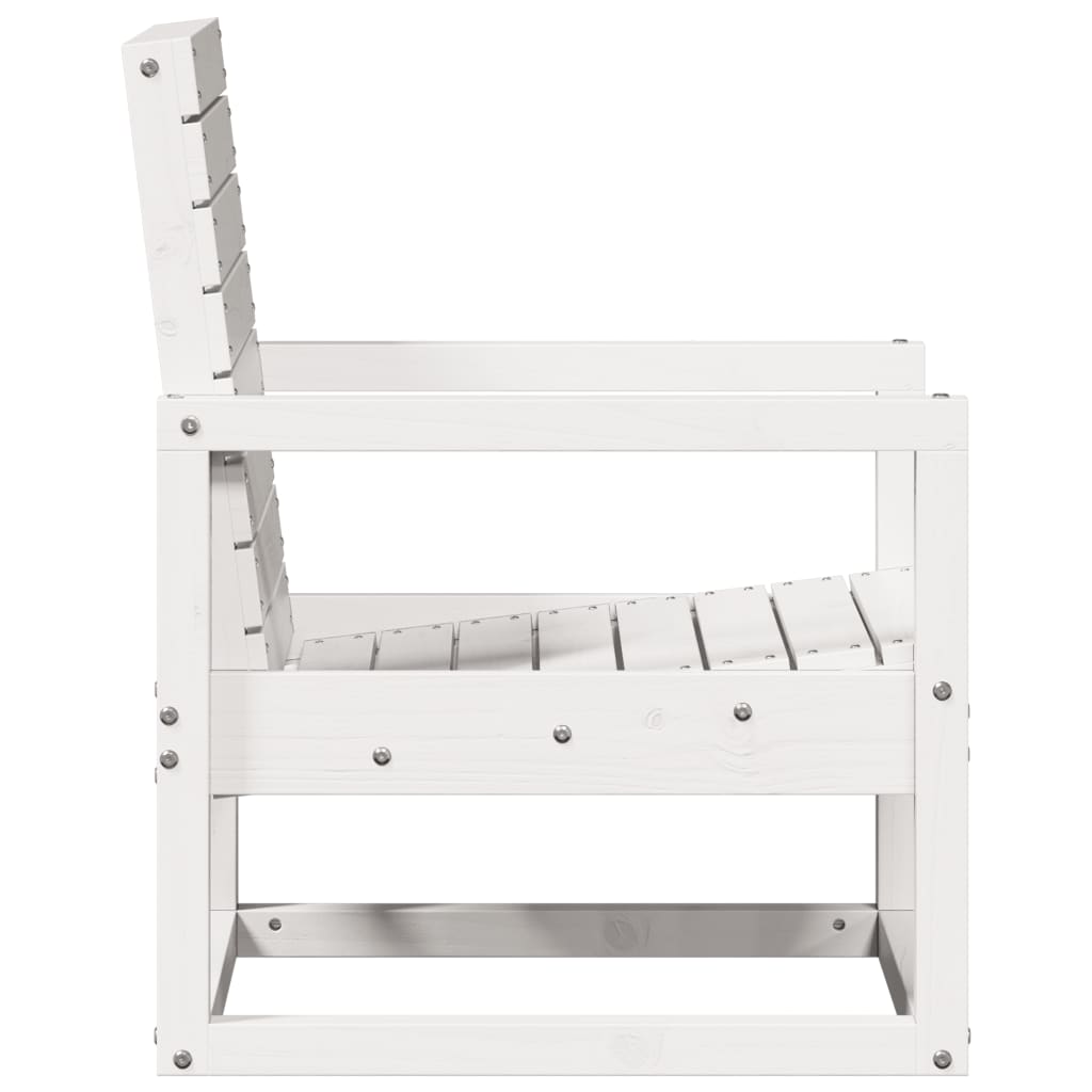 vidaXL Garden Chair White 57.5x63x76 cm Solid Wood Pine