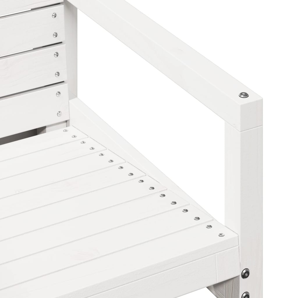 vidaXL Garden Chair White 57.5x63x76 cm Solid Wood Pine
