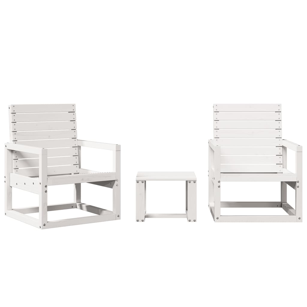 vidaXL Garden Lounge Set | White | Solid Pine Wood | Medium | Modular