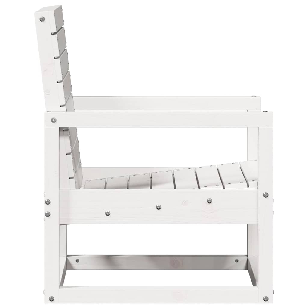 vidaXL 3 Piece Garden Lounge Set White Solid Wood Pine