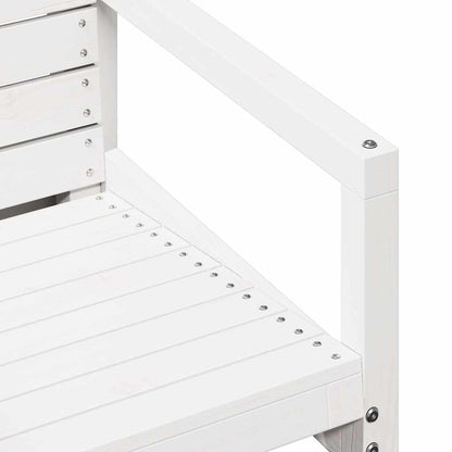 vidaXL 3 Piece Garden Lounge Set White Solid Wood Pine