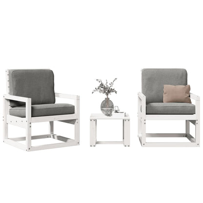 vidaXL Garden Lounge Set | White | Solid Pine Wood | Medium | Modular