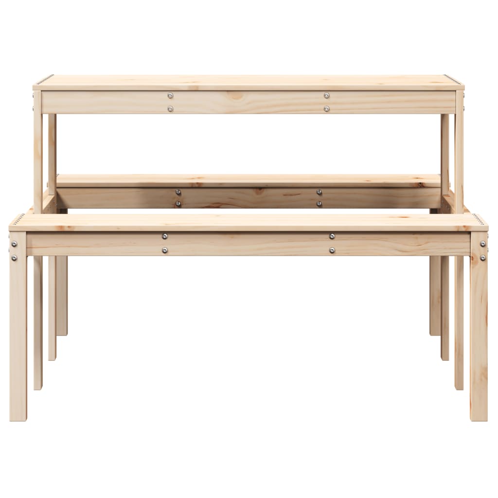 vidaXL Picnic Table 110x134x75 cm Solid Wood Pine