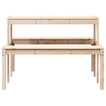 vidaXL Picnic Table 110x134x75 cm Solid Wood Pine