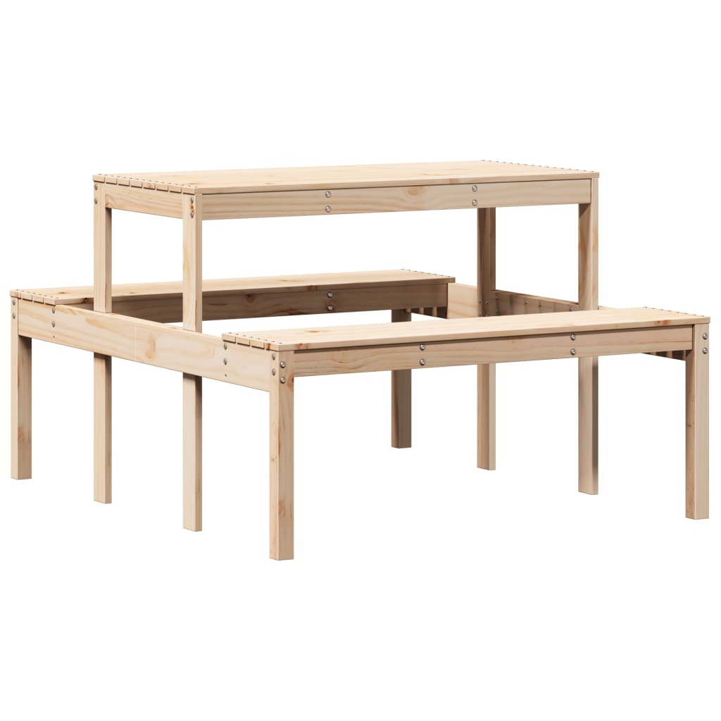 vidaXL Picnic Table 110x134x75 cm Solid Wood Pine