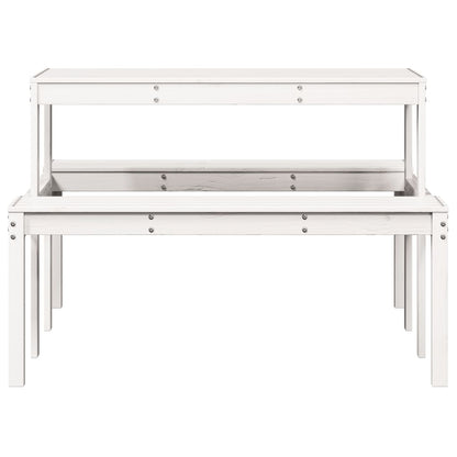 vidaXL Picnic Table White 110x134x75 cm Solid Wood Pine