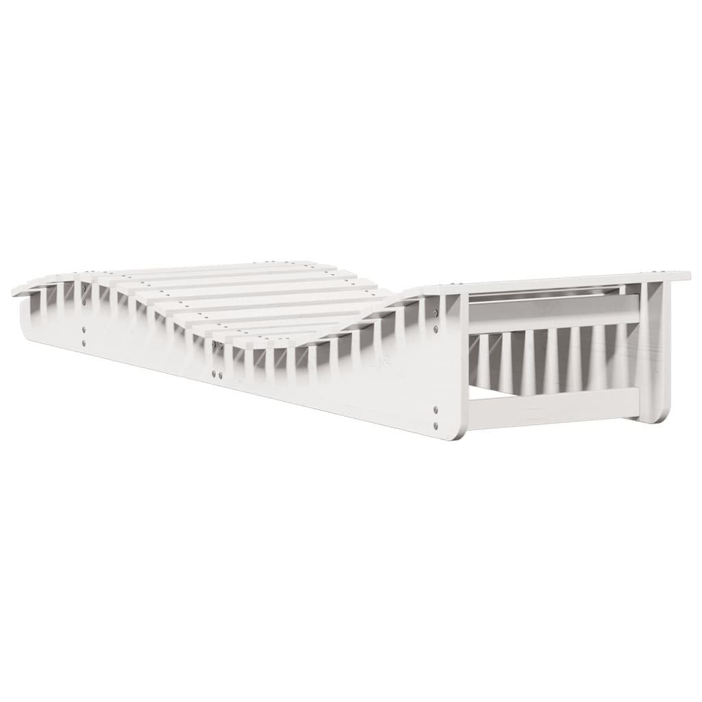 vidaXL Sun Loungers 2 pcs White 205x60x31.5 cm Solid Wood Pine