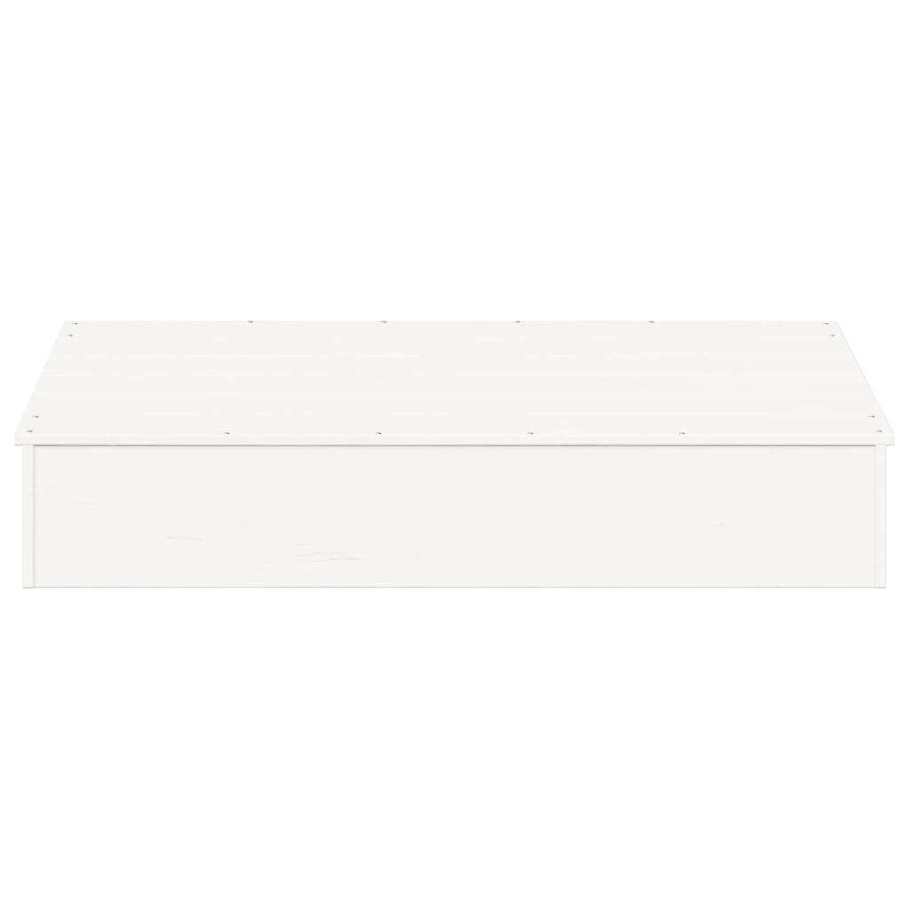 vidaXL Sandpit with Cover White 111x111x19,5 cm Solid Wood Pine