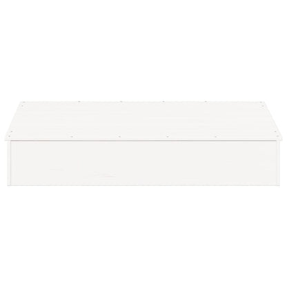 vidaXL Sandpit with Cover White 111x111x19,5 cm Solid Wood Pine