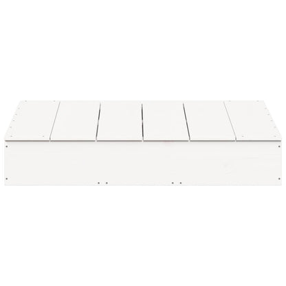 vidaXL Sandpit with Cover White 111x111x19,5 cm Solid Wood Pine