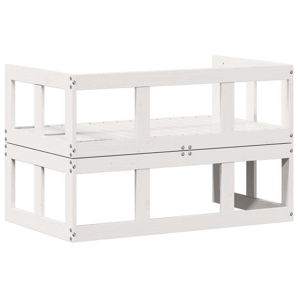 vidaXL Garden Sofa Bench Extendable White Solid Wood Pine