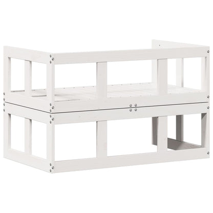 vidaXL Garden Sofa Bench Extendable White Solid Wood Pine