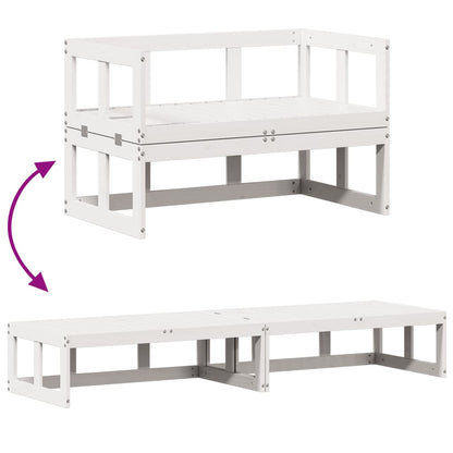 vidaXL Garden Sofa Bench Extendable White Solid Wood Pine