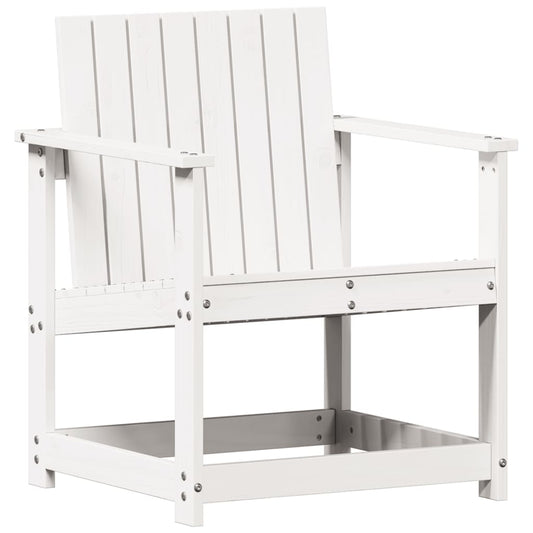 vidaXL Garden Chair White 62x56x77 cm Solid Wood Pine