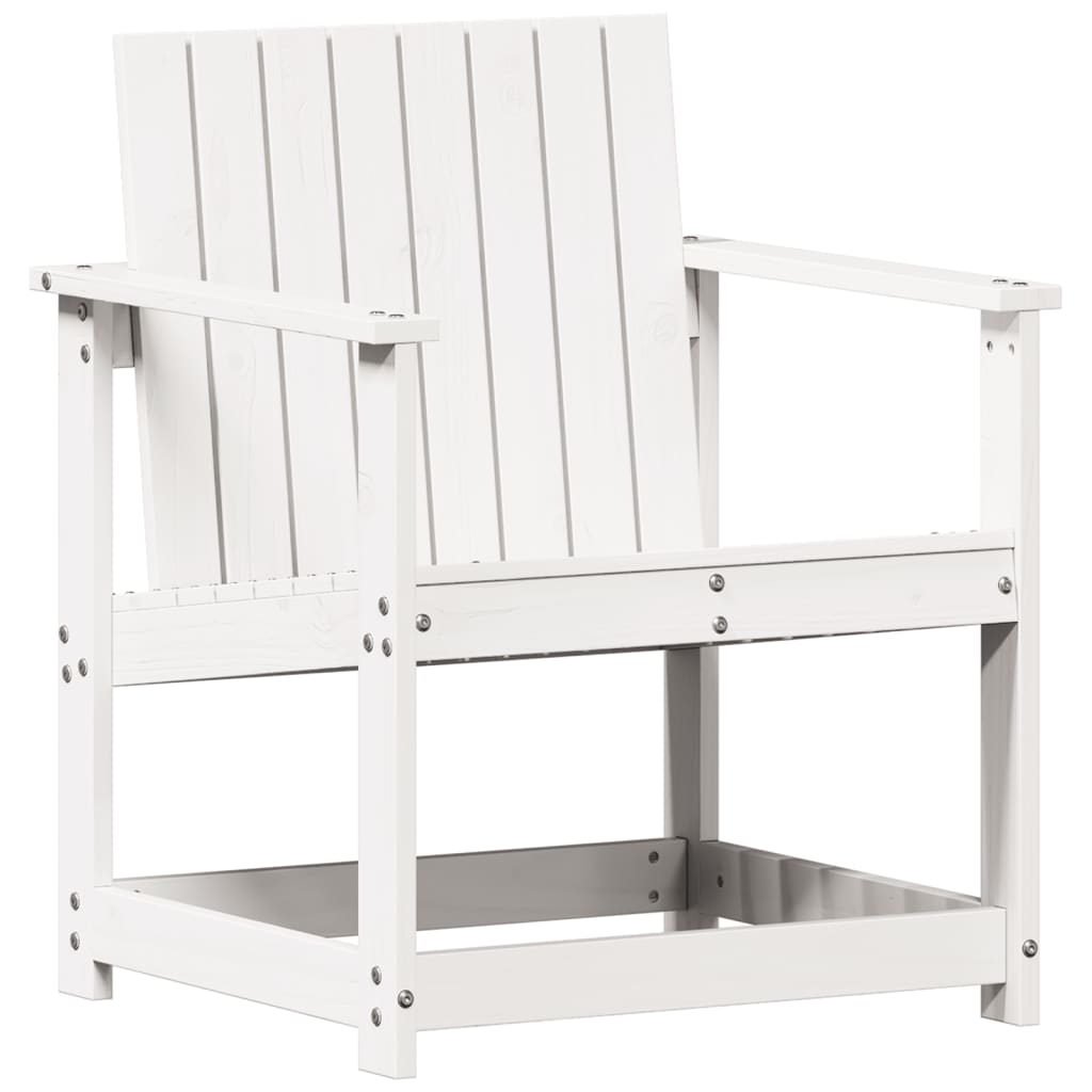 vidaXL 3 Piece Garden Lounge Set White Solid Wood Pine
