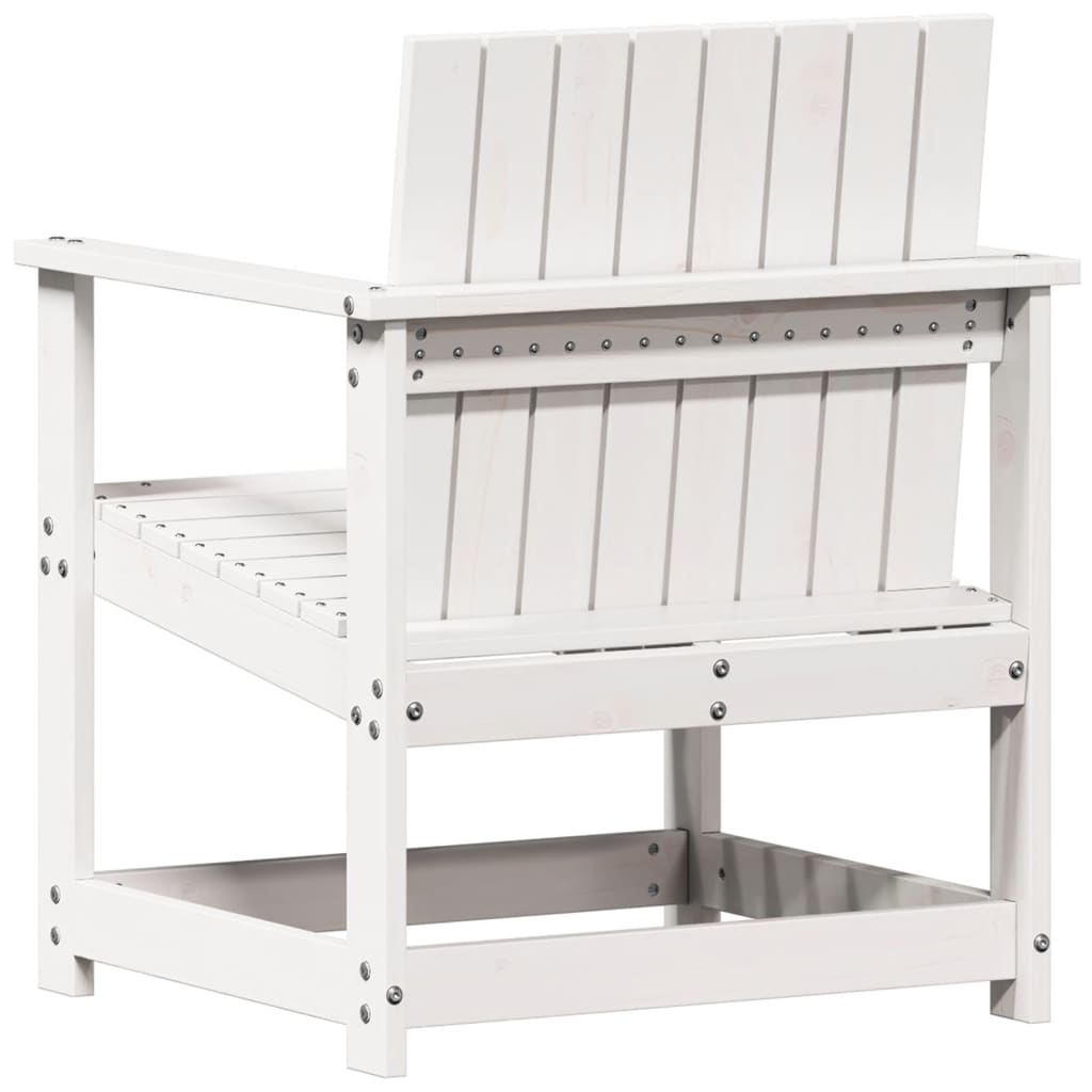 vidaXL 3 Piece Garden Lounge Set White Solid Wood Pine
